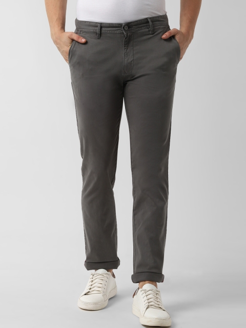 

Peter England Casuals Men Grey Slim Fit Solid Regular Trousers
