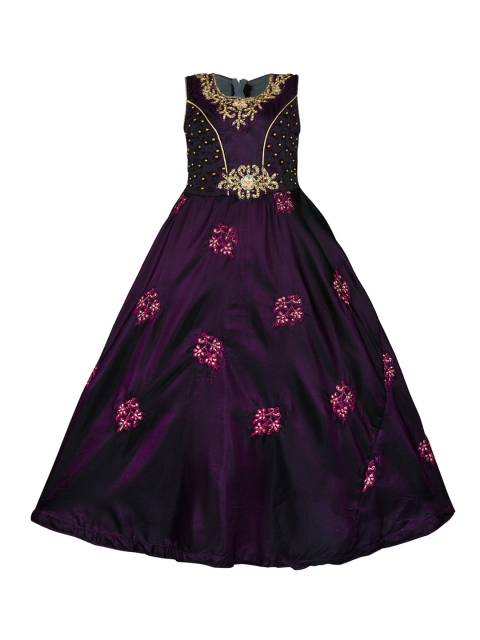 

Wish Karo Girls Purple Embellished Maxi Dress