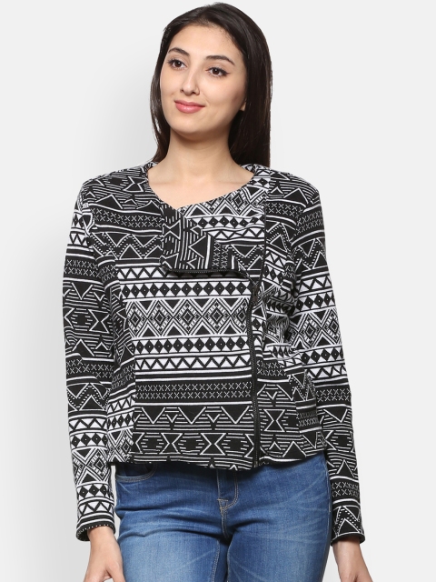 

People Women Black Printed Jacket