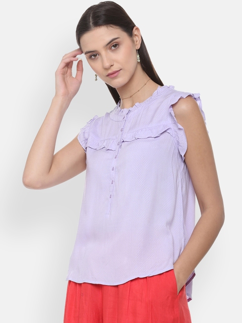 

People Women Purple Solid Top