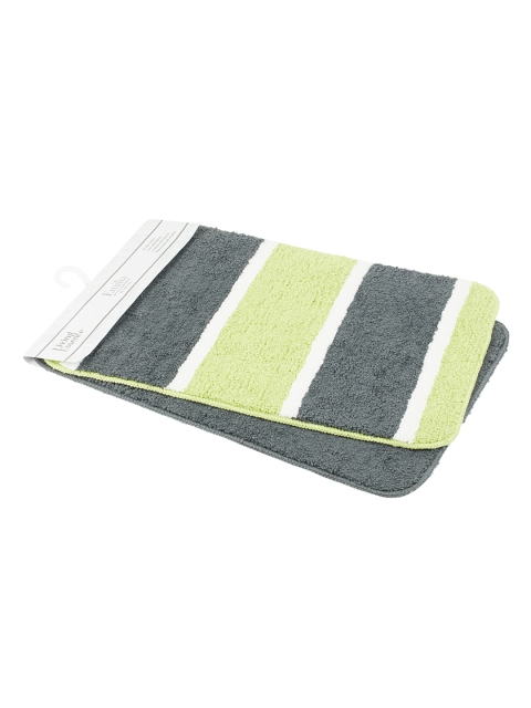 

Saral Home Set of 2 Green & Grey Striped Anti-Skid Doormats