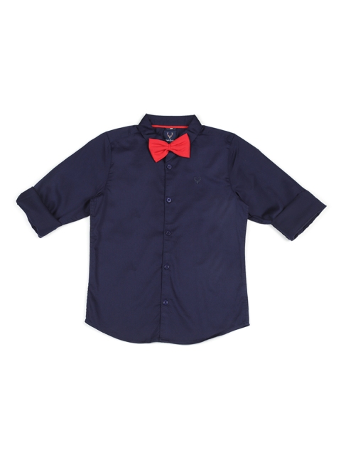 

Allen Solly Junior Boys Navy Blue Regular Fit Solid Party Shirt