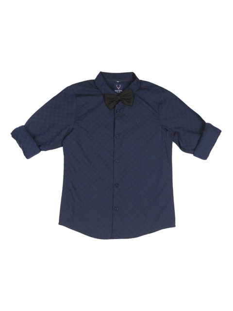 

Allen Solly Junior Boys Navy Blue Regular Fit Self Design Party Shirt