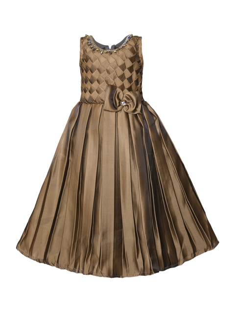 

Wish Karo Girls Brown Solid Maxi Dress