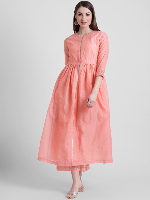 

Aayna Women Pink Solid Kurta with Palazzos