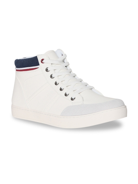 

U.S. Polo Assn. Men White Striped Mid-Top Sneakers