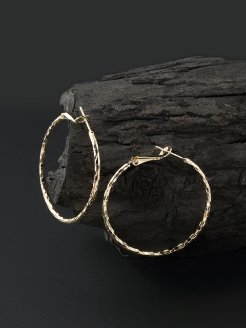 

E2O Women Gold-Plated Circular Hoop Earrings