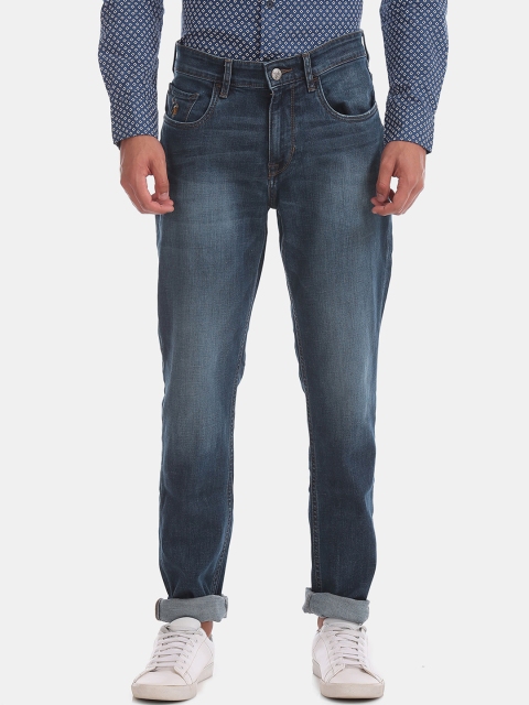 

U.S. Polo Assn. Men Blue Tapered Fit Mid-Rise Clean Look Stretchable Jeans