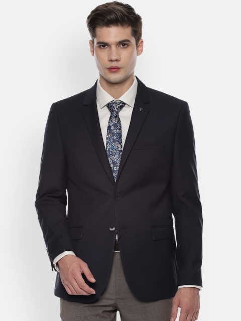 

Van Heusen Men Black Solid Slim-Fit Blazers