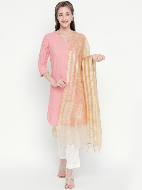 

RANGMANCH BY PANTALOONS Gold-Toned Solid Dupatta