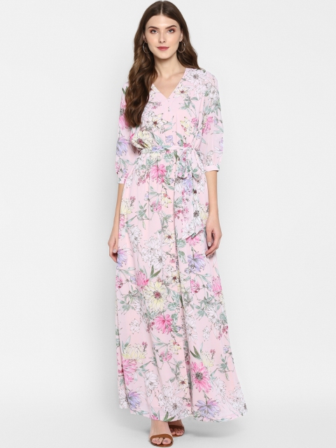 MIAMINX Women Pink Printed A-Line Dress