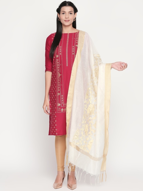 

RANGMANCH BY PANTALOONS Off-White & Gold-Toned Printed Dupatta