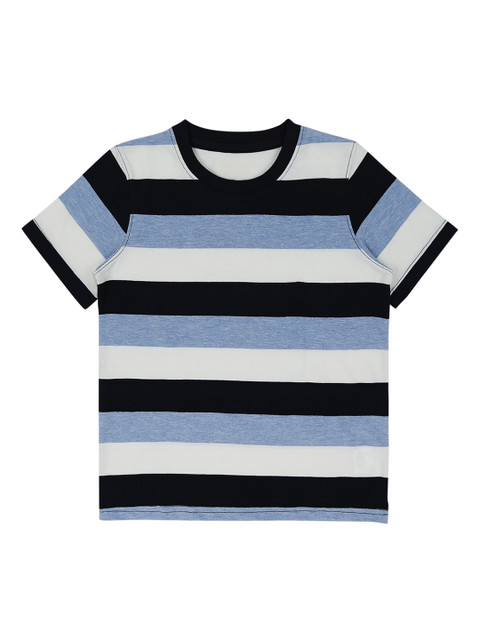 

Pantaloons Junior Boys White Striped Round Neck T-shirt
