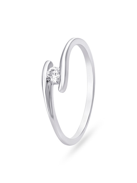 

Mia by Tanishq 14KT Gold Diamond Ring for Women in Bypass Design, Silver