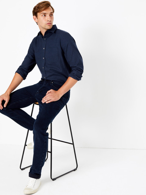 

Marks & Spencer Men Navy Blue Regular Fit Solid Formal Shirt