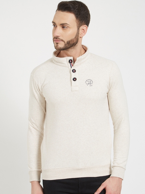 

Status Quo Men Beige Solid Sweatshirt