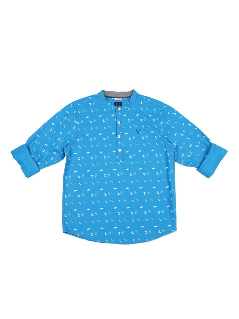 

Allen Solly Junior Boys Blue & White Regular Fit Printed Casual Shirt