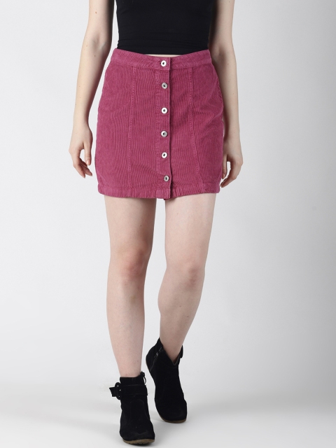 

Blue Saint Women Pink Self Design Skirt