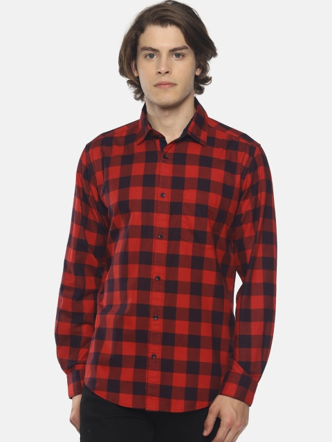 

IVOC Men Red & Purple Slim Fit Checked Casual Shirt