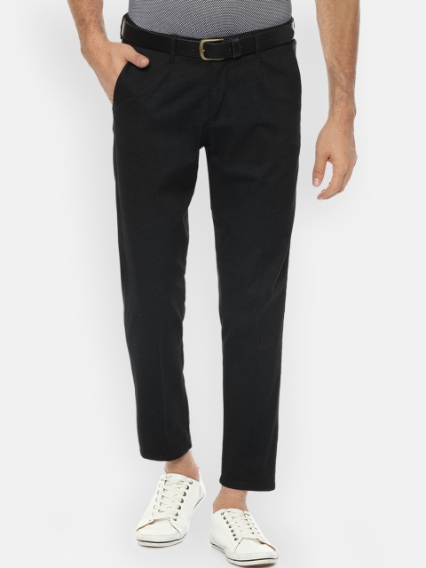 

Allen Solly Men Black Slim Fit Solid Regular Trousers