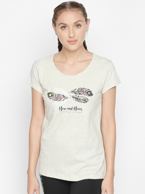 

Ajile by Pantaloons Women Grey Printed Scoop Neck T-shirt