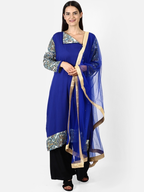 

amraoo Blue Solid Dupatta