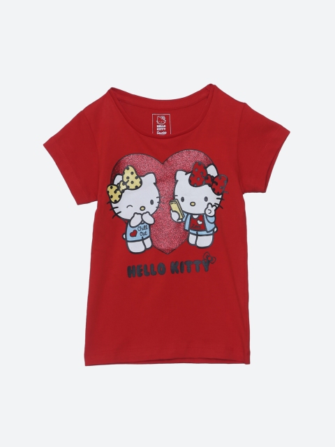 

Hello Kitty featured Red Tshirt for Girls