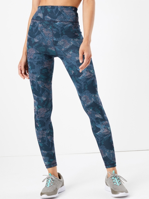 

Marks & Spencer Women Navy Blue Printed Slim fit Track Pants