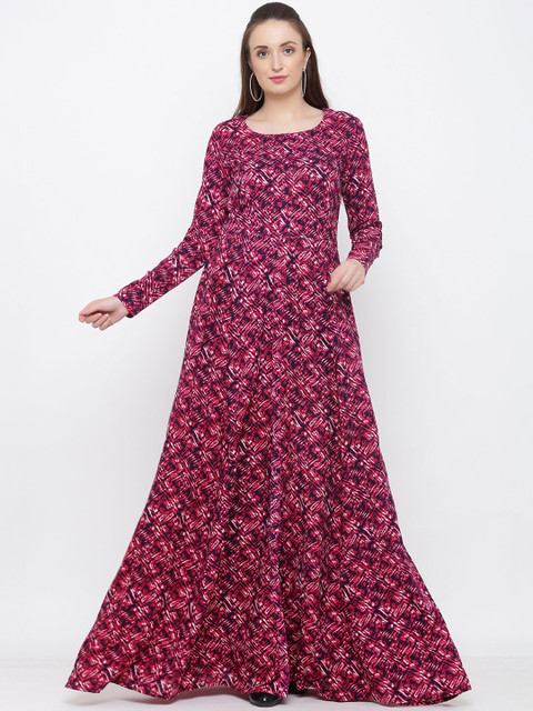 

Indian Virasat Women Pink Printed Maxi Dress