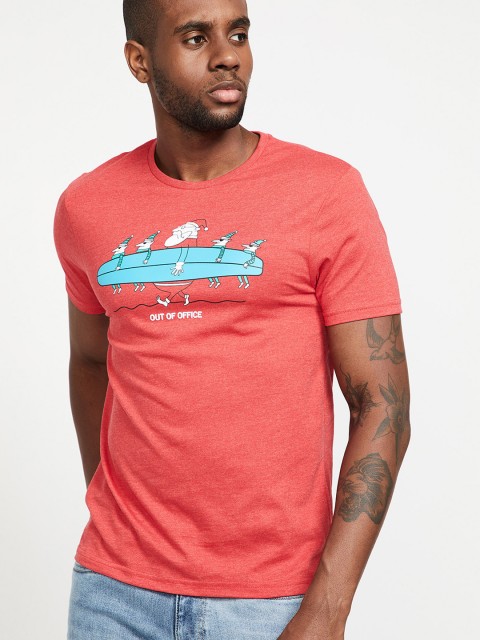 

Fame Forever by Lifestyle Men Pink Printed Round Neck T-shirt