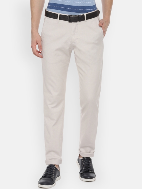 

Allen Solly Men Cream-Coloured Slim Fit Solid Chinos