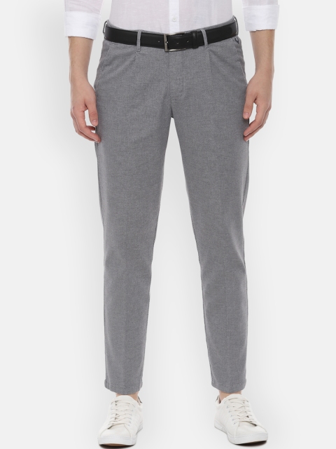 

Allen Solly Men Grey Slim Fit Solid Formal Trousers
