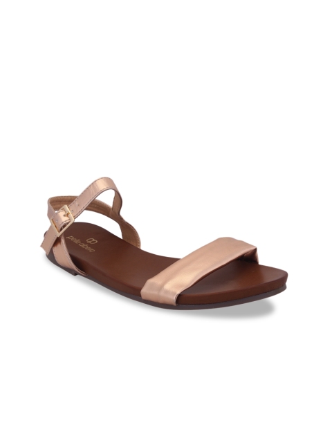 

pelle albero Women Copper-Toned Solid Open Toe Flats