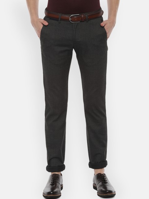 

Allen Solly Men Charcoal Grey Slim Fit Solid Regular Trousers