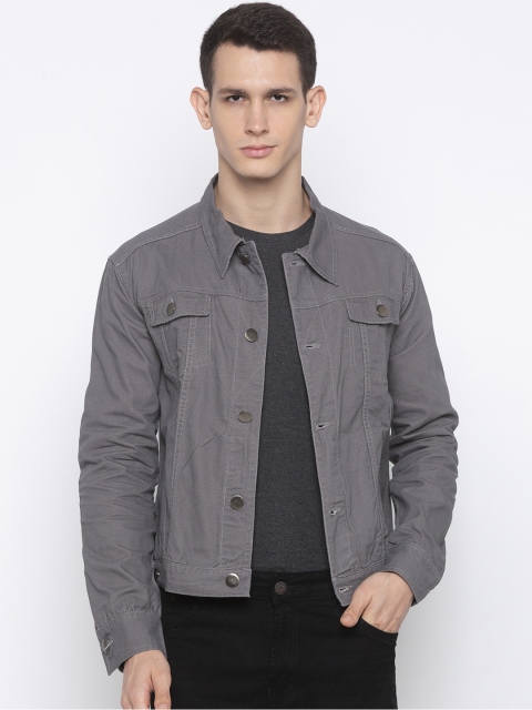 

Nick&Jess Men Grey Solid Lightweight Denim Jacket
