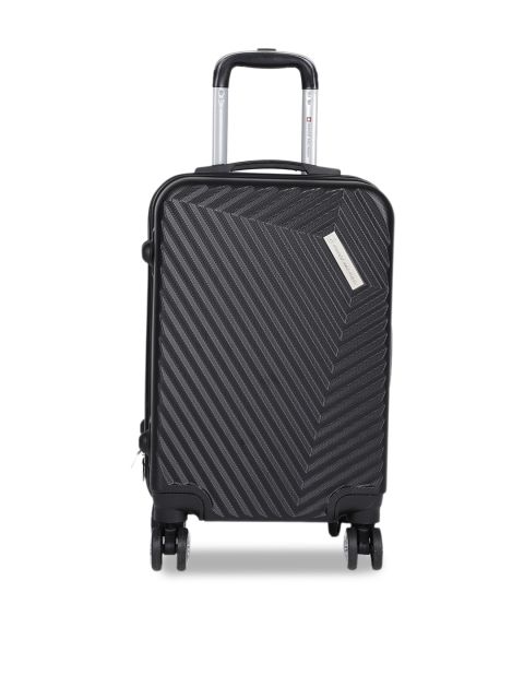 

SWISS MILITARY Unisex Black Solid Cabin Trolley Bag