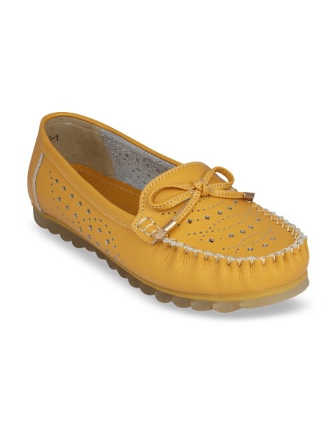 

pelle albero Women Mustard Yellow Loafers
