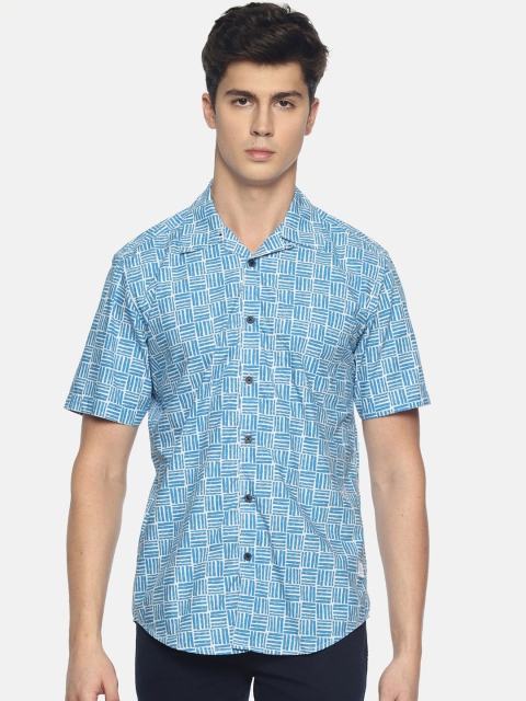 

Bene Kleed Men Blue & White Slim Fit Printed Casual Shirt