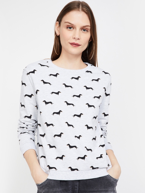 

Fame Forever by Lifestyle Women Grey Melange Printed Sweatshirt