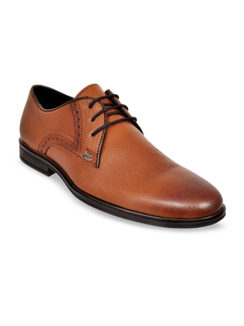 

Allen Cooper Men Tan Brown Solid Formal Leather Derbys