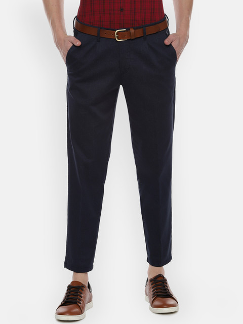 

Allen Solly Men Navy Blue Slim Fit Solid Regular Trousers