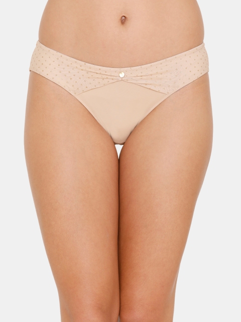 

Zivame Women Beige Glitter Embellished Bikini Briefs ZI2438FASH0NUDE