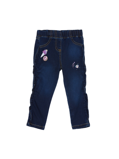 

Juniors by Lifestyle Girls Navy Blue Skinny Fit Mid-Rise Clean Look Jeans