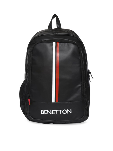 

United Colors of Benetton Unisex Black Solid Backpack