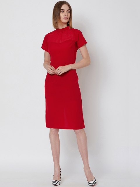

Nun Women Red Solid Sheath Dress