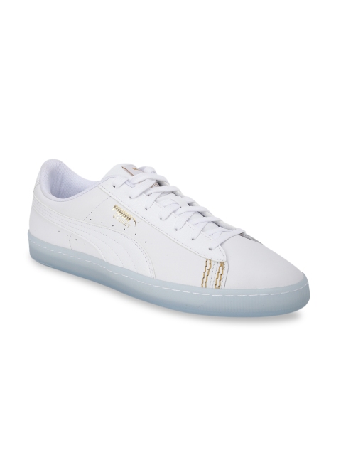 

Puma Unisex White Basket Classic Reptile one8 Leather Sneakers