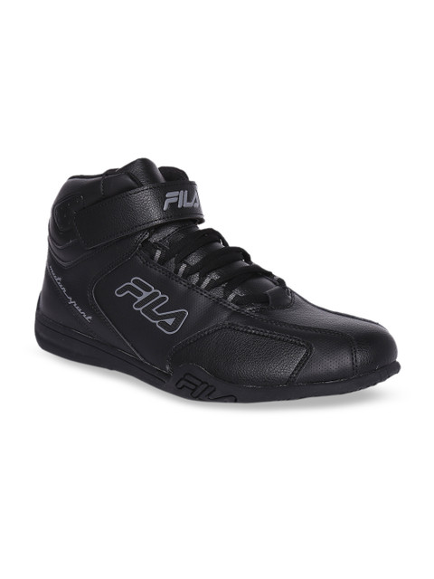 

FILA Men Black Mesh Mid-Top Running Shoes