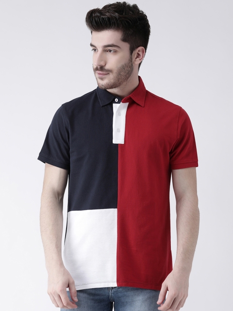 

Leo Sansini Men Red & Black Colourblocked Polo Collar T-shirt