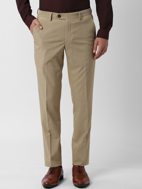 

Peter England Men Beige Slim Fit Solid Formal Trousers