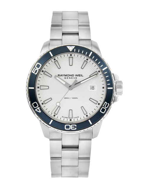 

Raymond Weil Men Silver-Toned Tango Swiss-Made Analogue Watch 8260-ST9-65001